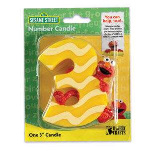 ELMO 3RD BIRTHDAY Candle Cake Topper Sesame Street  