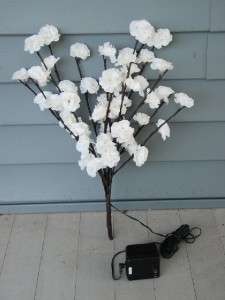 NEW Lighted Floral White Rose 20 inches tall 60 lights  