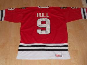 Bobby Hull signed Chicago Blackhawks jersey proof F  