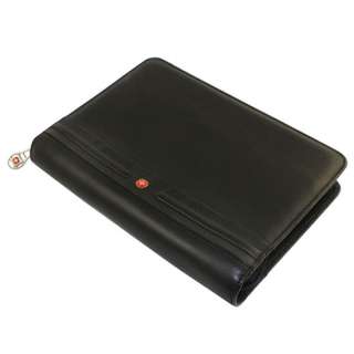 Wenger SwissGear EPIC Leather PDA Business Zip Folio   Black   MSRP $ 