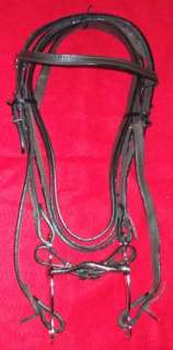 NEW Brown Cowhide Leather Pony Bridle with Bit Headstall Reins   horse 