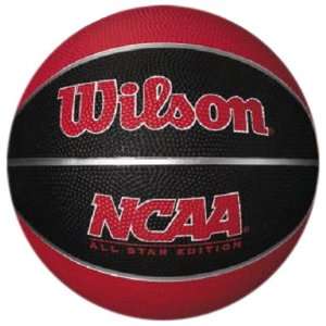  Wilson NCAA Mini Rubber Basketball, Red/Black