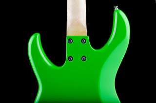  Fleabass Junior 3/4 Size Bass Guitar Green and Pink (Punk 