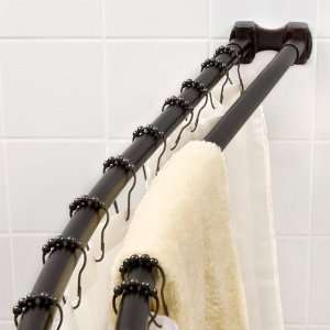    72 Double Curved Shower Curtain Rod   Black