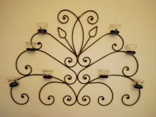 Iron Butterfly Candle Sconce Wall Art 8 Cups 57x78cm  