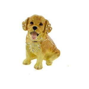   Labrador Puppy Retriever Dog Bejeweled Trinket Box 