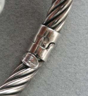   Menegatti 925 Sterling Silver Twist Cable Bead 5.12MM Cuff Bracelet