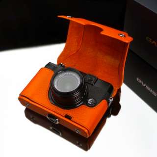   Full leather camera case f. fuji Fujifilm Finepix X10 Hermes Orange