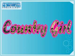 COUNTRY GIRL in Camo Vinyl Decal truck sticker car  