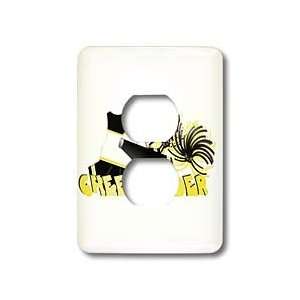 TNMGraphics School   Black and Gold Cheerleader   Light Switch Covers 