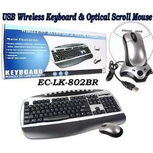   Wireless Keyboard & Optical Scroll Mouse (Black/Silver) Electronics