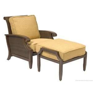   Del Cristo Wicker Stationary Lounge Patio Chair Textured Black Finish