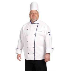  Chef Revival J044 Chef Tex Poly Cotton Brigade Chef Jacket with Blue 