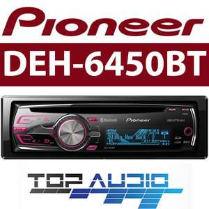   Pioneer DEH 6450BT Bluetooth CD  USB Car Audio Stereo Player  