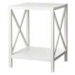   Table Hamilton White Finish X Slat Side End Table