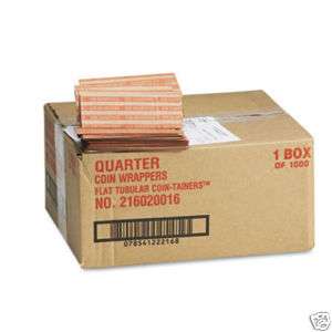 1000 Flat Kraft Coin Wrappers Quarters Counter Sorter  