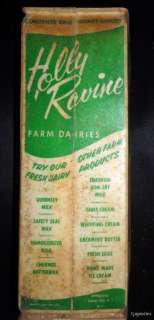 Vintage Holly Ravine Farm Dairies Milk Carton  