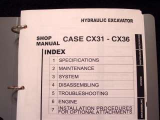 ORIG CASE CX31 CX36 HYDRAULIC EXCAVATOR SERVICE MANUAL  