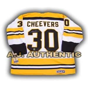  GERRY CHEEVERS Boston Bruins SIGNED Vintage Hockey JERSEY 