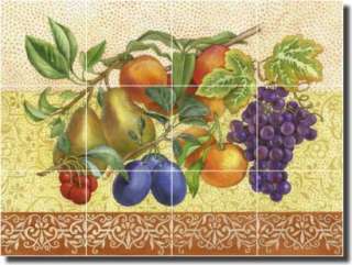 Grove Fruit Pears Grapes Art Kitchen Ceramic Tile Mural  