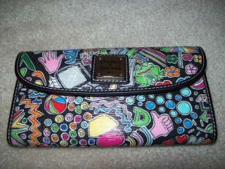 Authentic Dooney & Bourke Checkbook Wallet Multi Colors New With Tag 