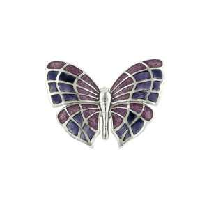  Sterling silver and enamel butterfly brooch Jewelry