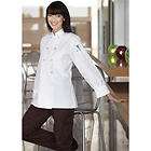 WOMENS CHEF COATS, WHITE, PLASTIC BUTTONS, LONG SLEEVES   FREE 