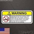 NO SMOKING Warning sticker decal for chev nissan bmw