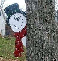 Snowman Tree Peeker Christmas Yard Art Decoration  