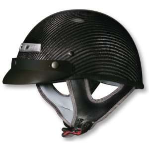  Vega DOT Carbon Fiber Motorcycle Half Helmet with 3 Snap 