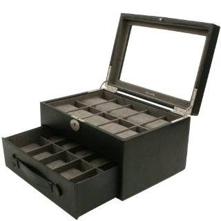 Watch Box Storage Case Leather For 20 Watches With Lucite Window by 
