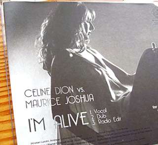 CELINE DION Im Alive PROMO CD REMIXES Maurice RARE  
