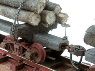 HO Skeleton Log Cars   3 Car Full Kit in Brass & Wood  