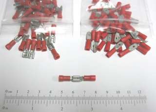 100 Red Male Female Spades Quick Wire Connectors .187  