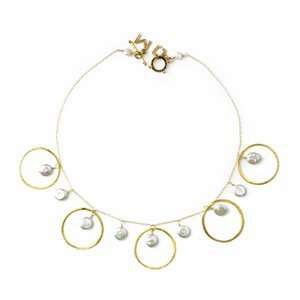 Meg Carter Designs tiny chain with coin pearls and circles. The 