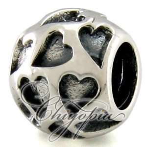 Lovely Heart Ball Chiyopia Pandora Chamilia Troll Compatible Beads