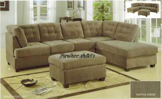 Bobkona Sofa Couches Sectional Sectionals Hot Set Suede Reversible 