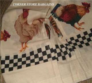 PC Country Rooster Kitchen Curtains Tier and Swag Set  