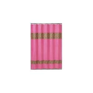 Cheetah Girl Pink and Brown Kids Bathroom Fabric Bath Shower Curtain 