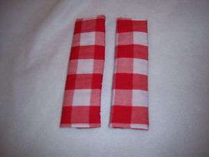 RED and WHITE Check 2 Refrigerator Door Handle Cover  