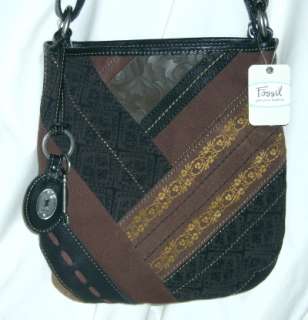   Handbag Winslet Crossbody Black Brown X body Purse Shoulder Bag NWT