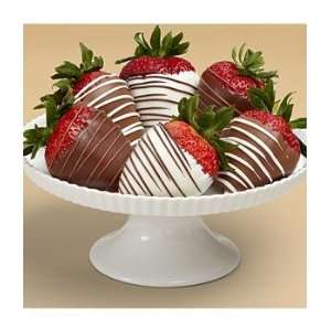  6 Hand Dipped Strawberries with Chocolate Swizzle Kitchen 