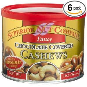 Superior Nut Fancy Chocolate Covered Cashews, 10.5 Ounce Canisters 