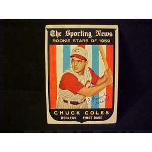 Chuck Coles Cincinnati Redlegs #120 1959 Topps Signed Autographed 