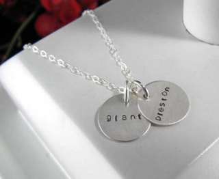   Stamped PERSONALIZED 2 Charms BABY Kids Name MOM Necklace  