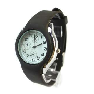   Sports Unisex 3 Compass Rubber Bangle Personalized Quartz Watch  