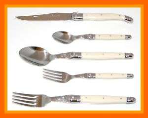 Laguiole Dubost 25/10 flatware cutlery set IVORY color  