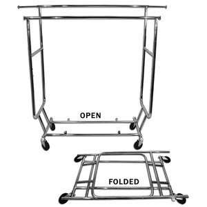  Chrome Double Collapsible Rolling Rack