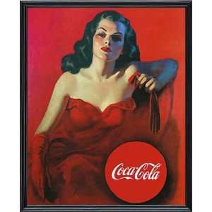  Coca Cola Pin Up girl in red Vintage Advertising Framed 