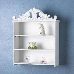   LOT White Shabby Chic Victorian Ornate Wall Book Shelf Cabinet Decor